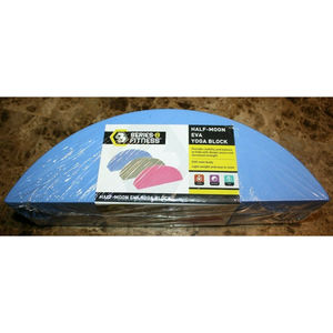 SERIES - 8 FITNESS BLUE HALF-MOON EVA YOGA BLOCK  NEW EXERCISE WORKOUT NEW